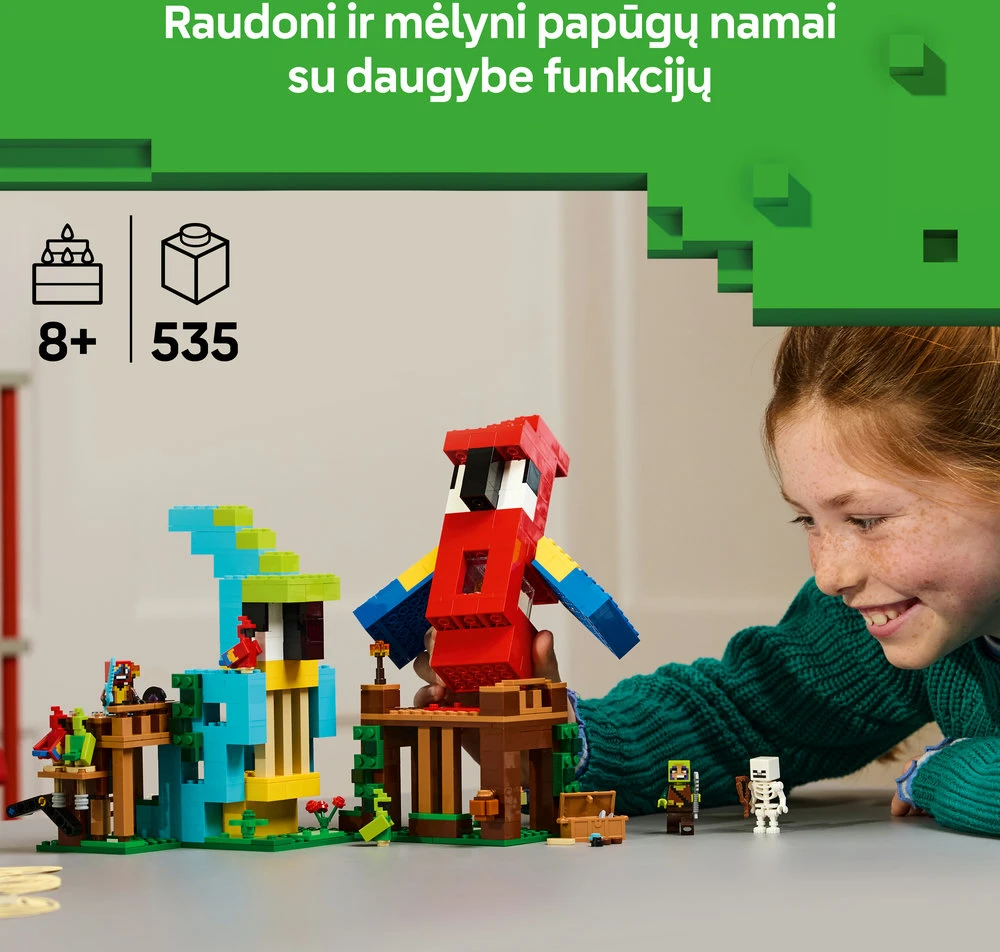 LEGO® Minecraft® Papūgų namai, žaidimo rinkinys 21282