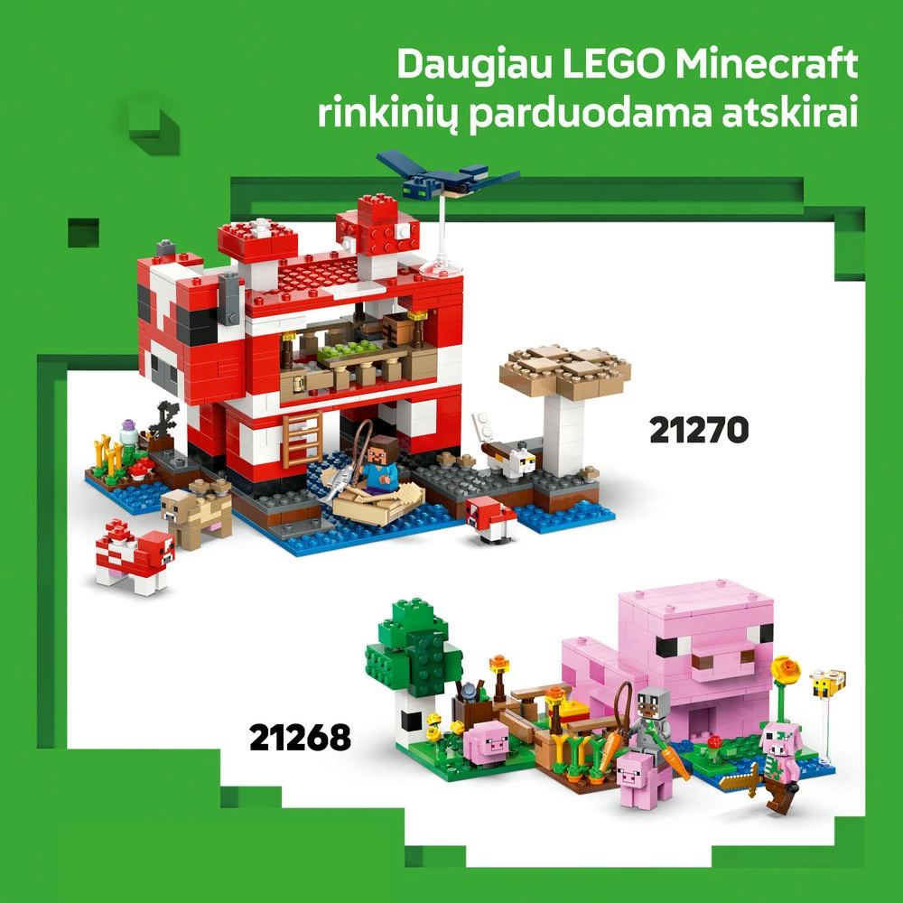 LEGO® Minecraft® Papūgų namai, žaidimo rinkinys 21282