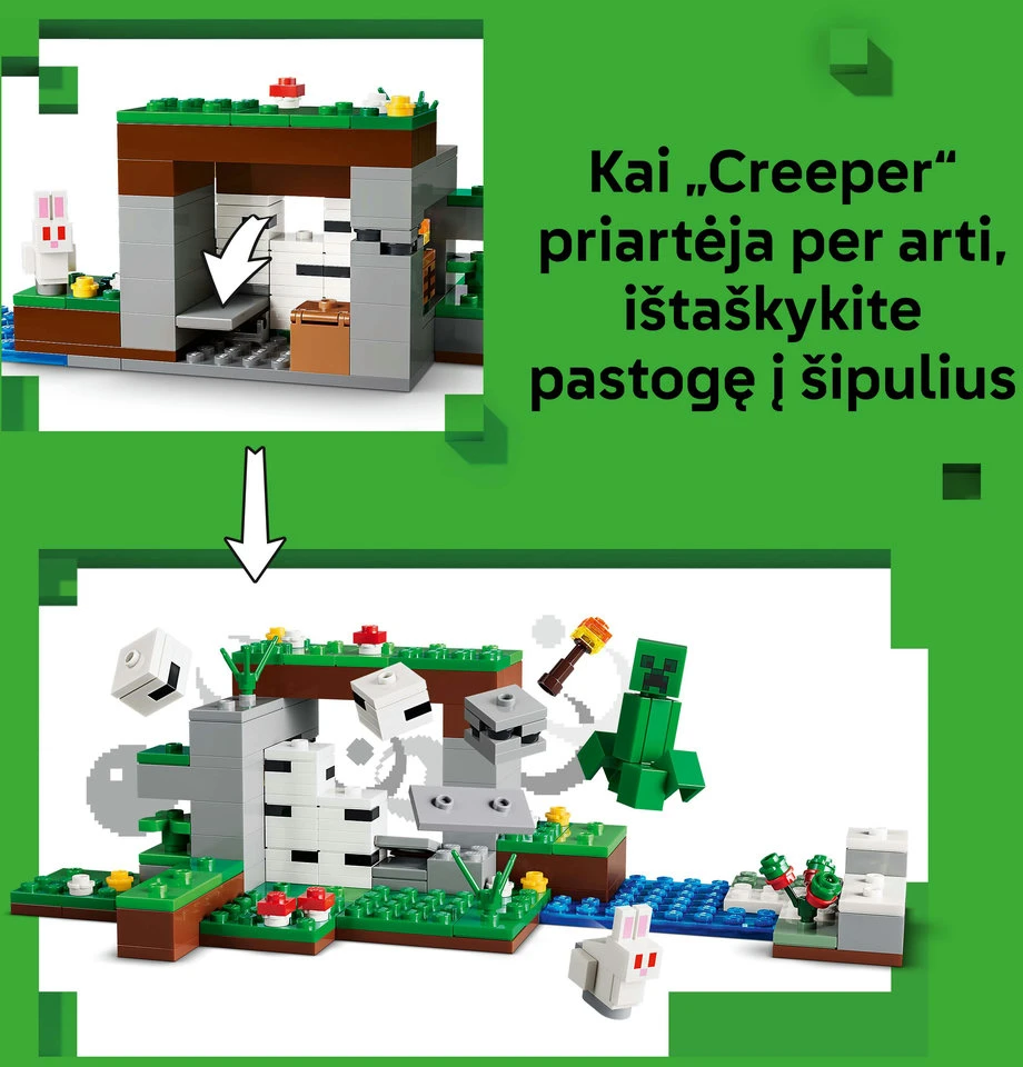LEGO® Minecraft® Pirmosios nakties nuotykis, žaislas 21593