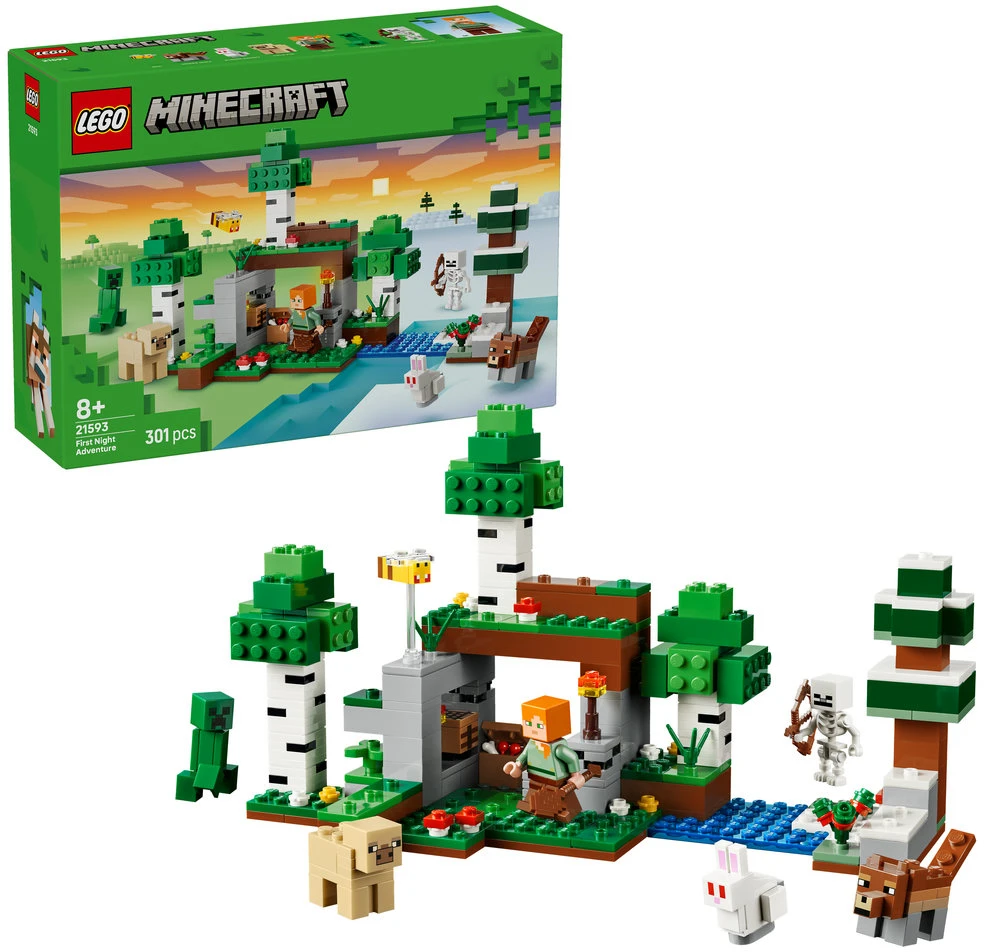 LEGO® Minecraft® Pirmosios nakties nuotykis, žaislas 21593