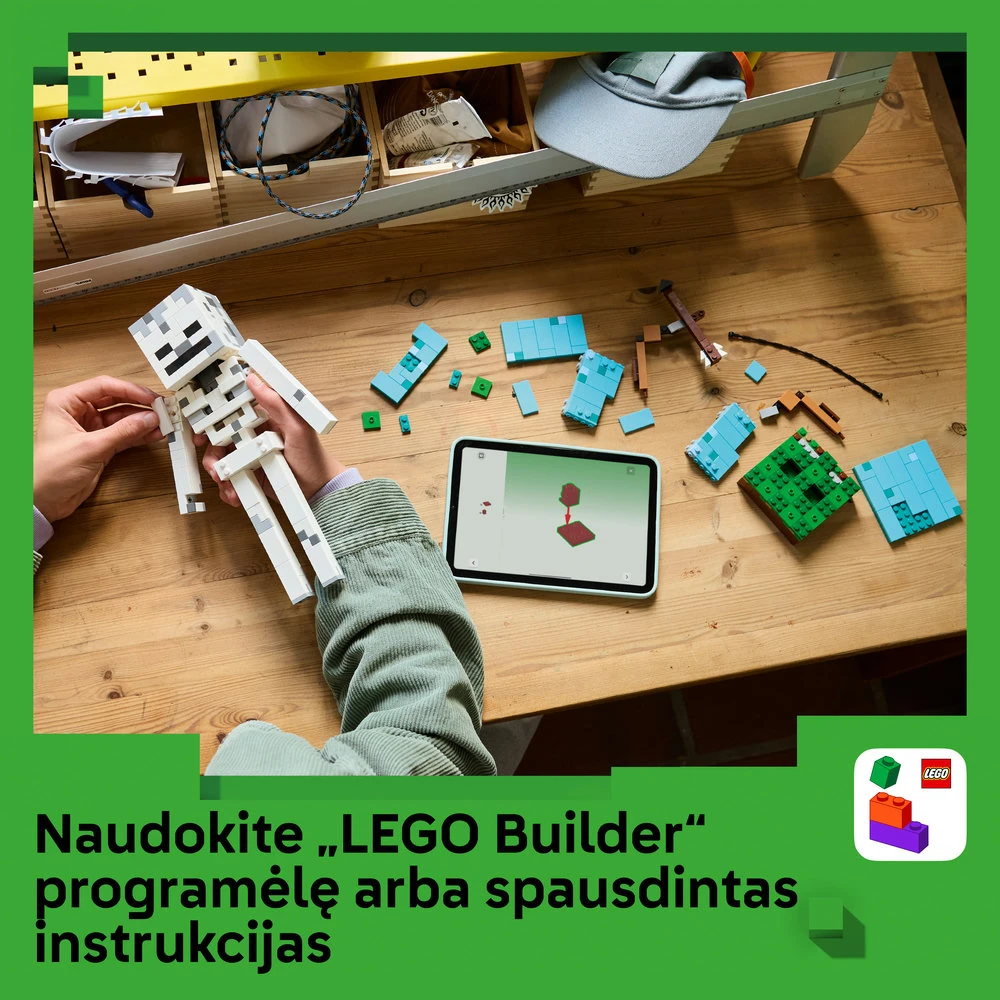 LEGO® Minecraft® Skeletas Žaidimo tematikos dekoras 21594