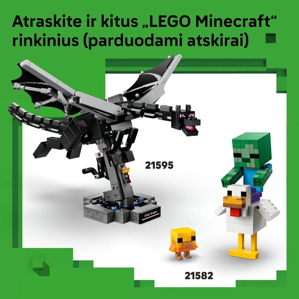 LEGO® Minecraft® Skeletas Žaidimo tematikos dekoras 21594