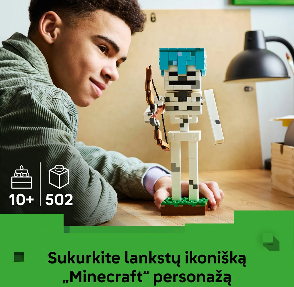 LEGO® Minecraft® Skeletas Žaidimo tematikos dekoras 21594