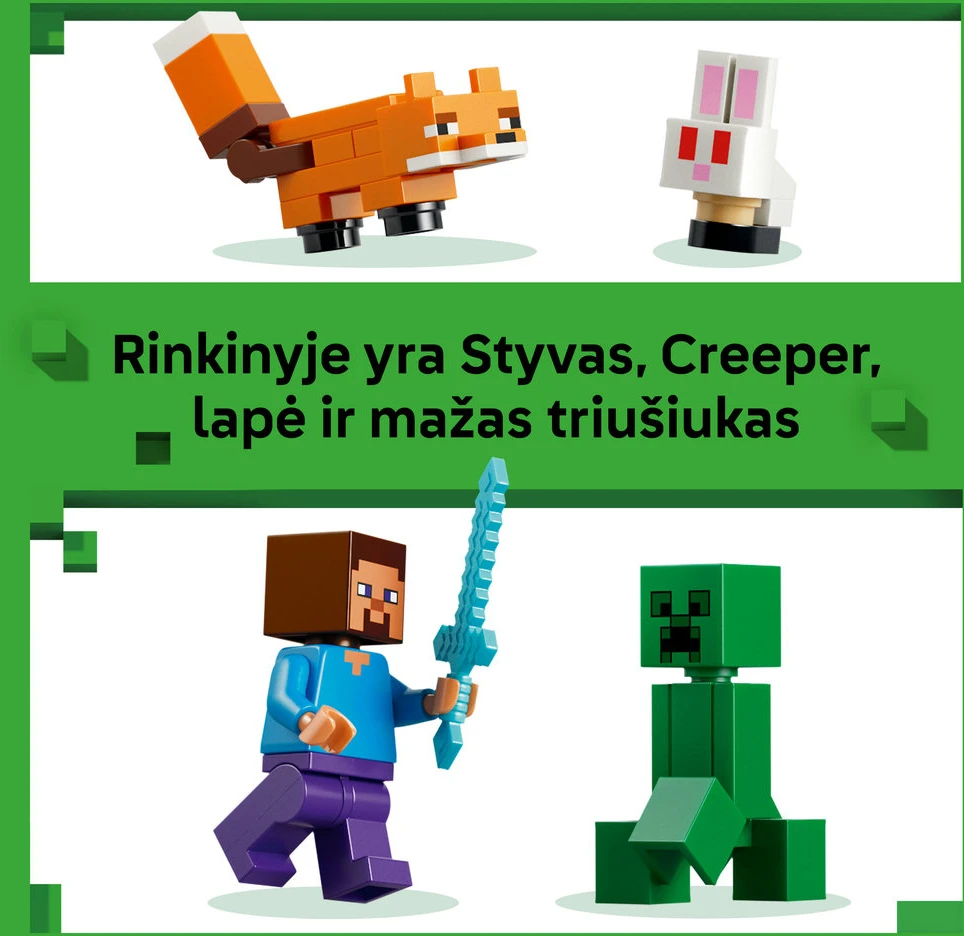 LEGO® Minecraft® Styvo nuotykis taigoje Dovana 21583
