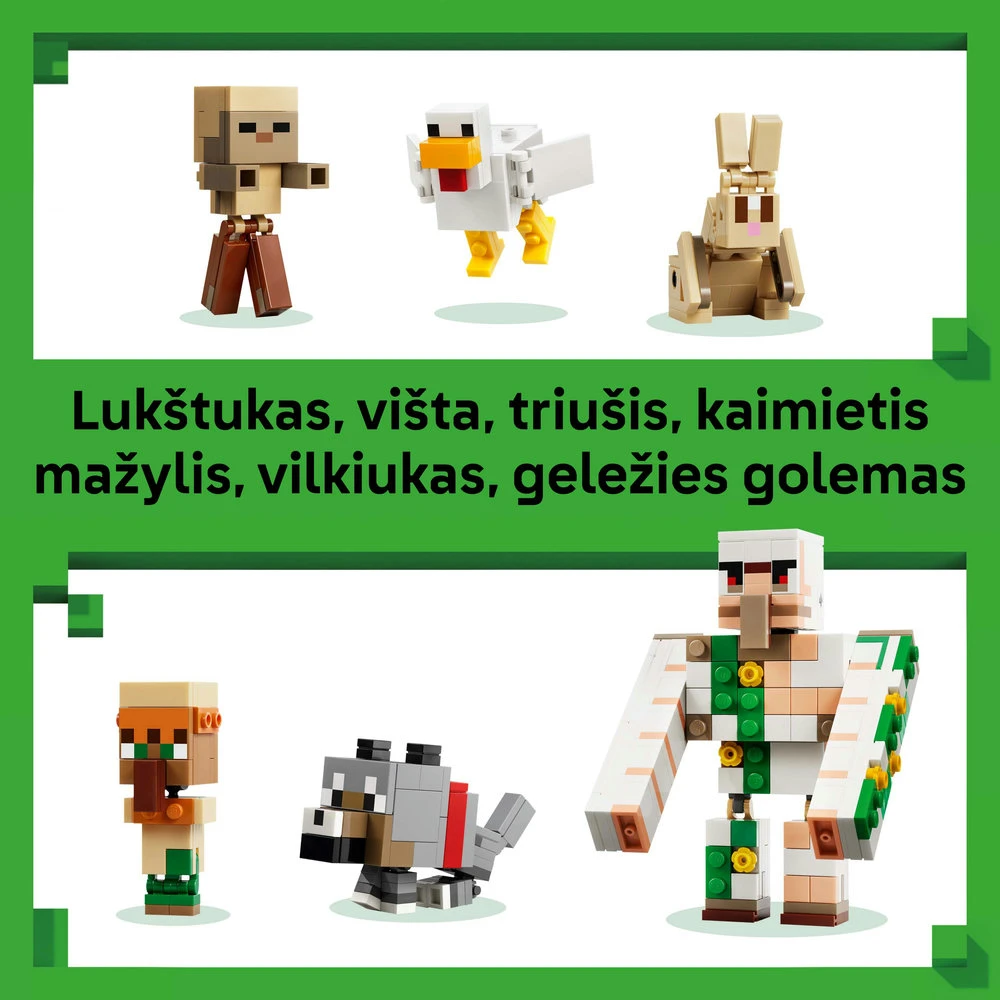 LEGO® Minecraft® Vištų raitelis ir užpuolimas dykumoje 21592