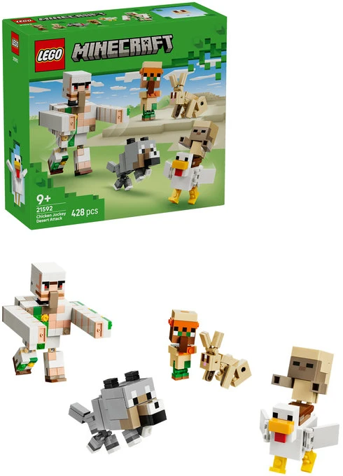 LEGO® Minecraft® Vištų raitelis ir užpuolimas dykumoje 21592