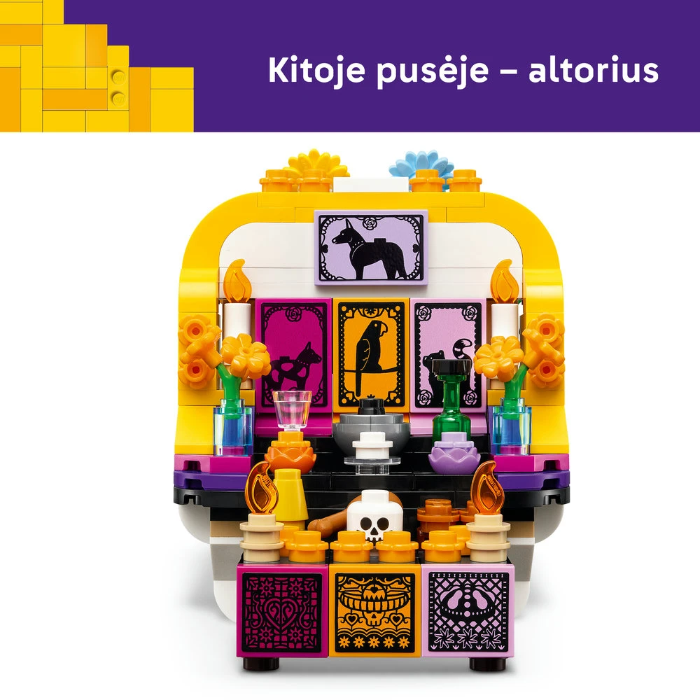 LEGO® mirusiųjų altorius Día De Los Muertos kaukolės dekoras 40811