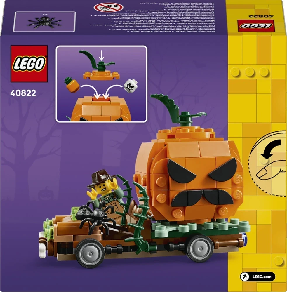 LEGO® moliūgo žibinto formos pikapas Žaislinio Helovino rankdarbio rinkinys 40822
