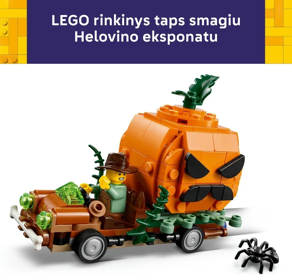 LEGO® moliūgo žibinto formos pikapas Žaislinio Helovino rankdarbio rinkinys 40822