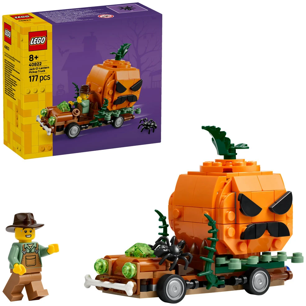 LEGO® moliūgo žibinto formos pikapas Žaislinio Helovino rankdarbio rinkinys 40822