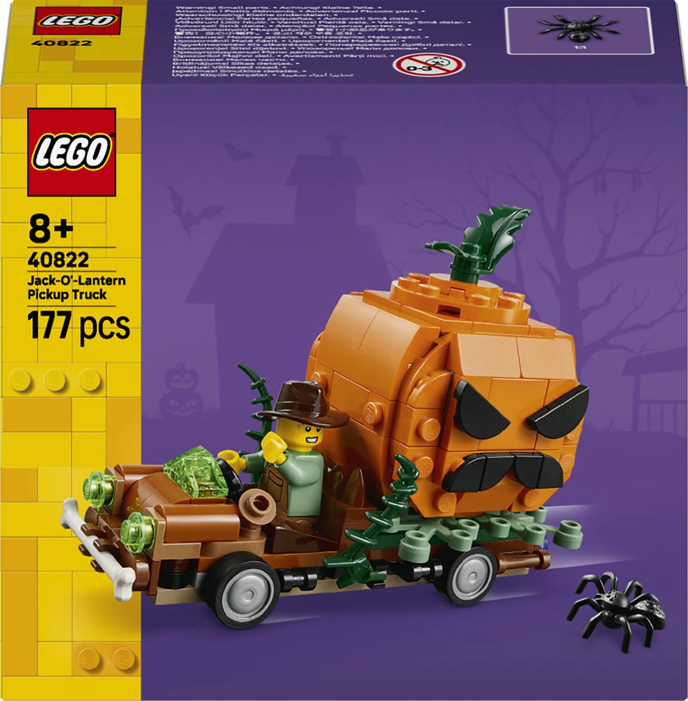 LEGO® moliūgo žibinto formos pikapas Žaislinio Helovino rankdarbio rinkinys 40822