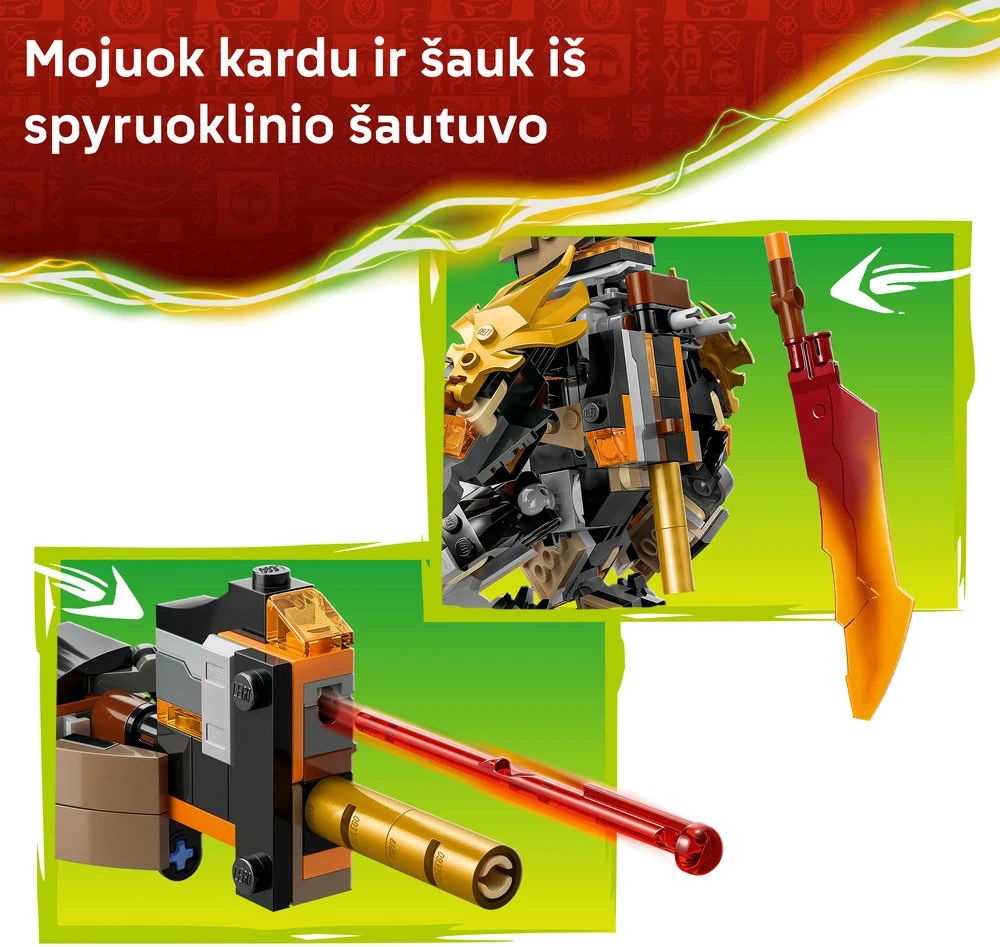 LEGO® NINJAGO® Cole misijos robotas ir drakono pavidalo Zane 71854
