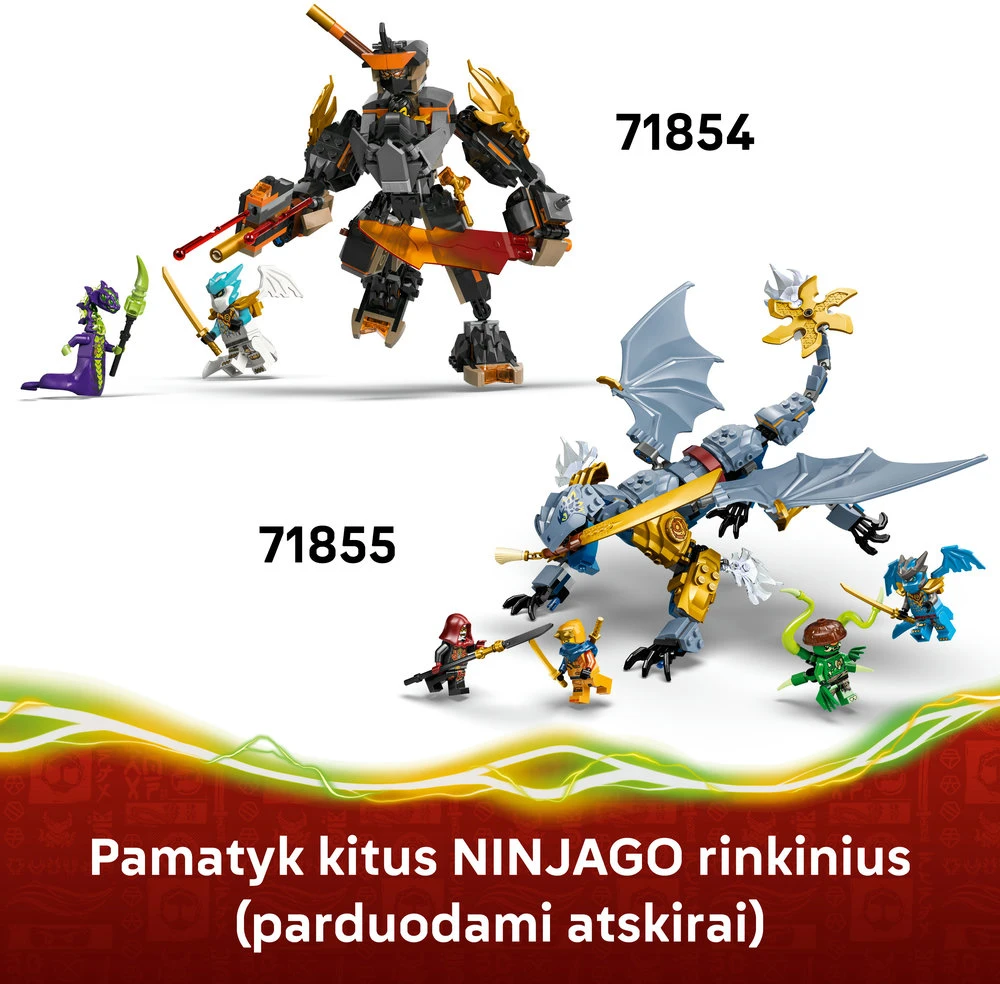 LEGO® NINJAGO® Cole misijos robotas ir drakono pavidalo Zane 71854