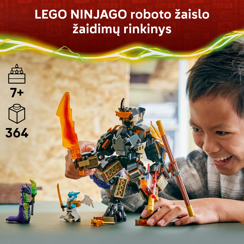 LEGO® NINJAGO® Cole misijos robotas ir drakono pavidalo Zane 71854