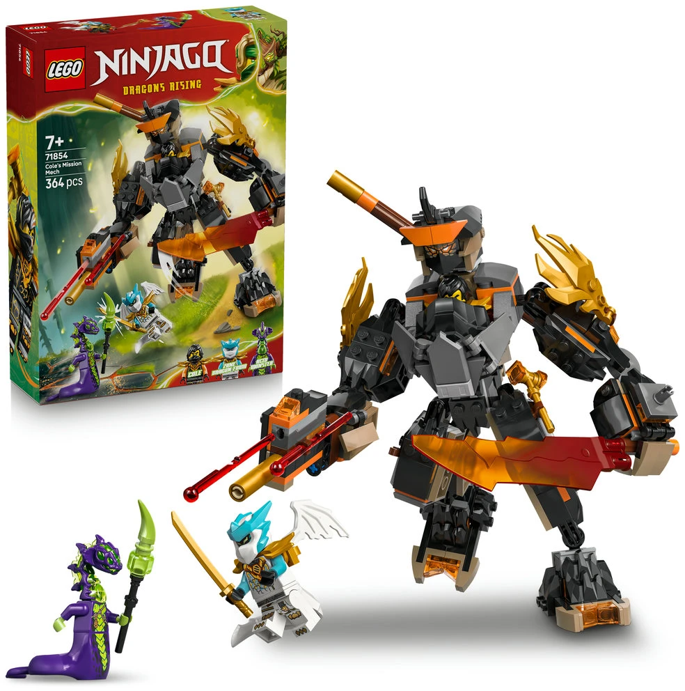 LEGO® NINJAGO® Cole misijos robotas ir drakono pavidalo Zane 71854