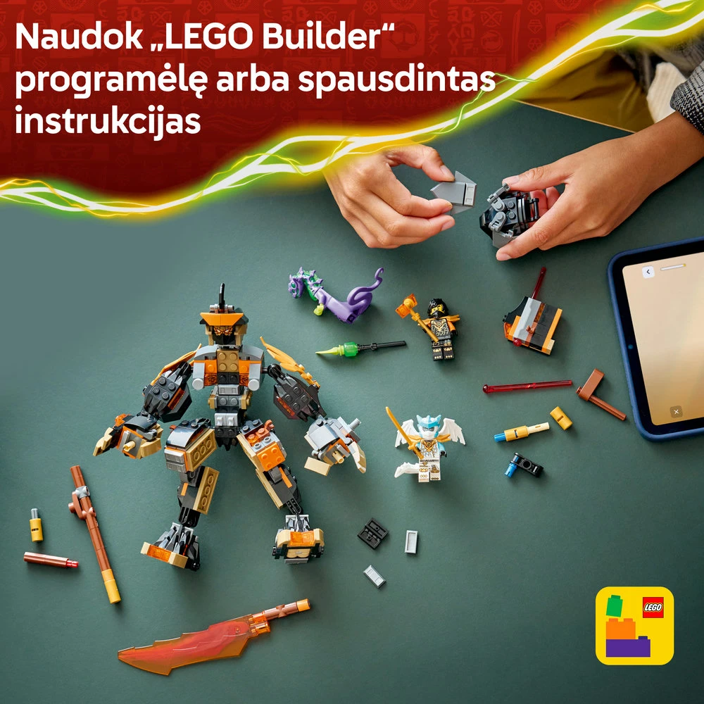 LEGO® NINJAGO® Cole misijos robotas ir drakono pavidalo Zane 71854
