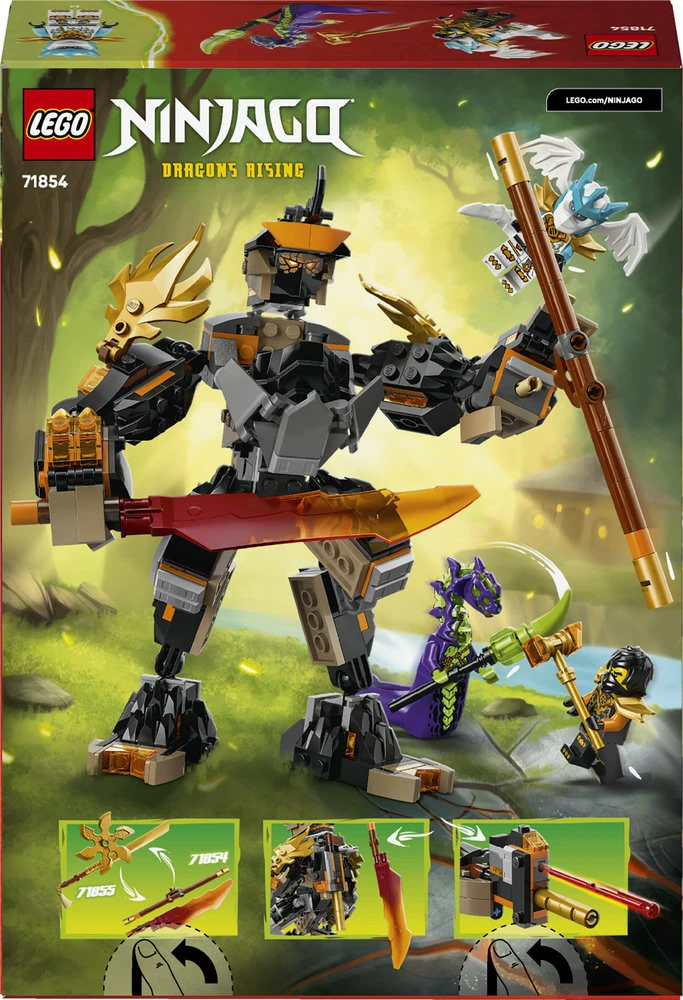 LEGO® NINJAGO® Cole misijos robotas ir drakono pavidalo Zane 71854