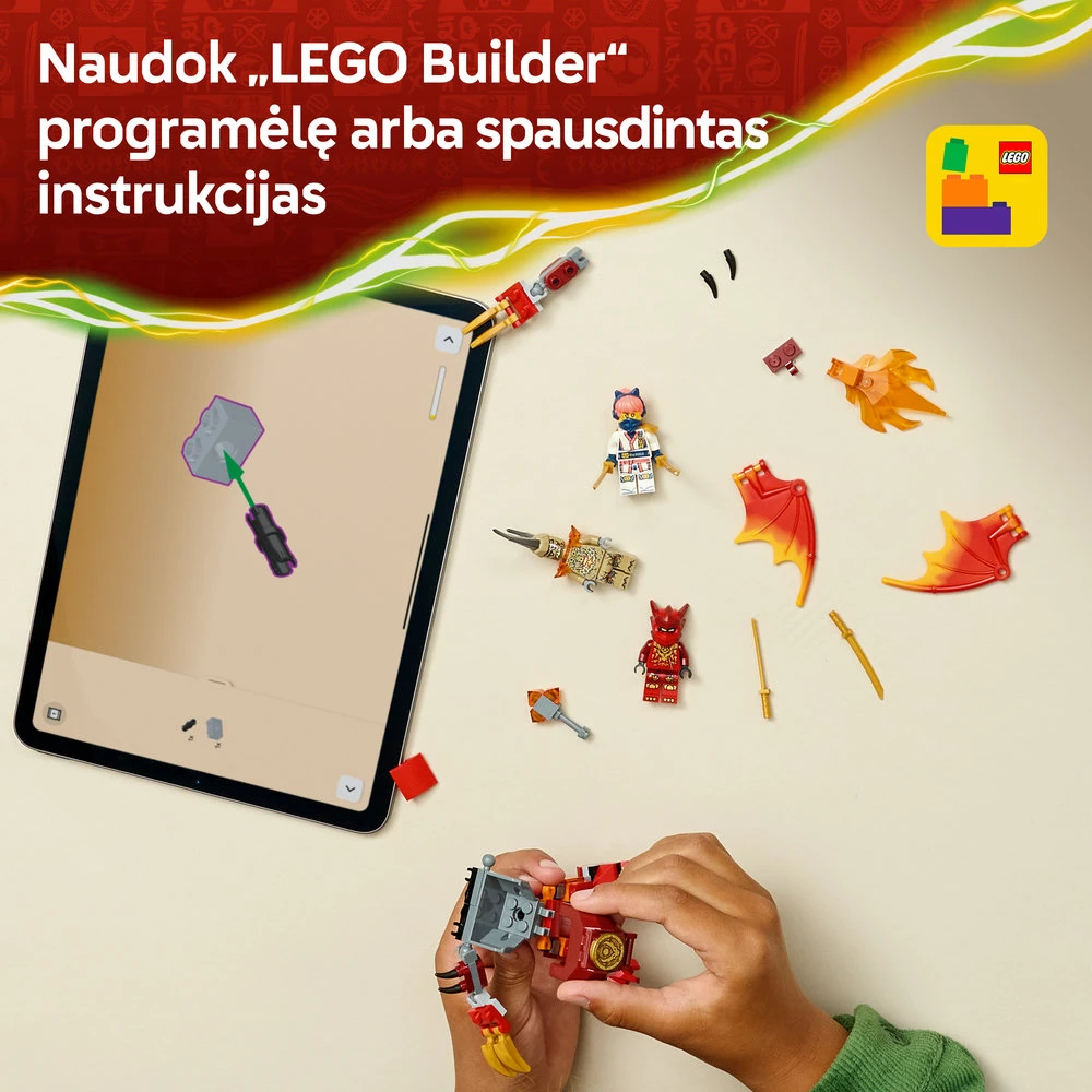LEGO® NINJAGO® Kai drakono-roboto kovos rinkinys 71851