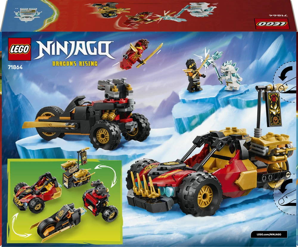 LEGO® NINJAGO® Kai ir Cole kombinuotosios transporto priemonės 71864