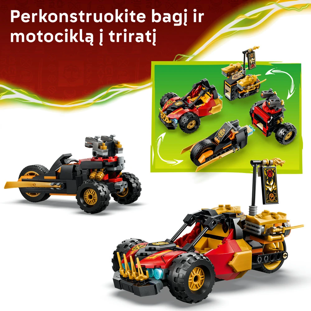 LEGO® NINJAGO® Kai ir Cole kombinuotosios transporto priemonės 71864
