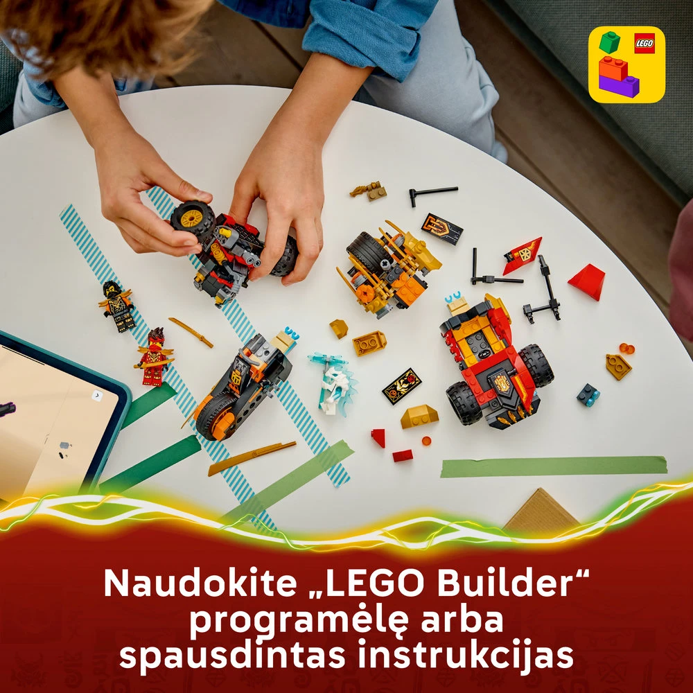 LEGO® NINJAGO® Kai ir Cole kombinuotosios transporto priemonės 71864