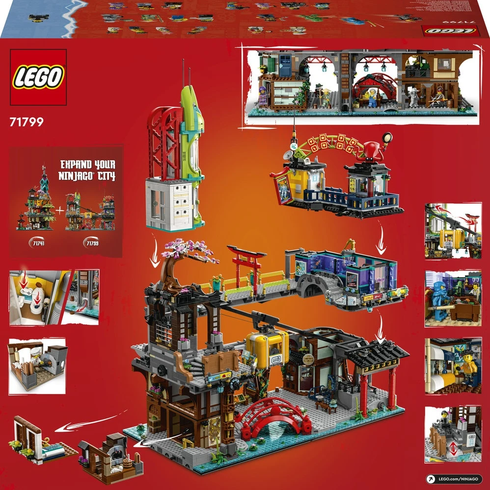 LEGO® NINJAGO® miesto turgavietės 71799 Konstravimo rinkinys (6 163 detalės) 71799