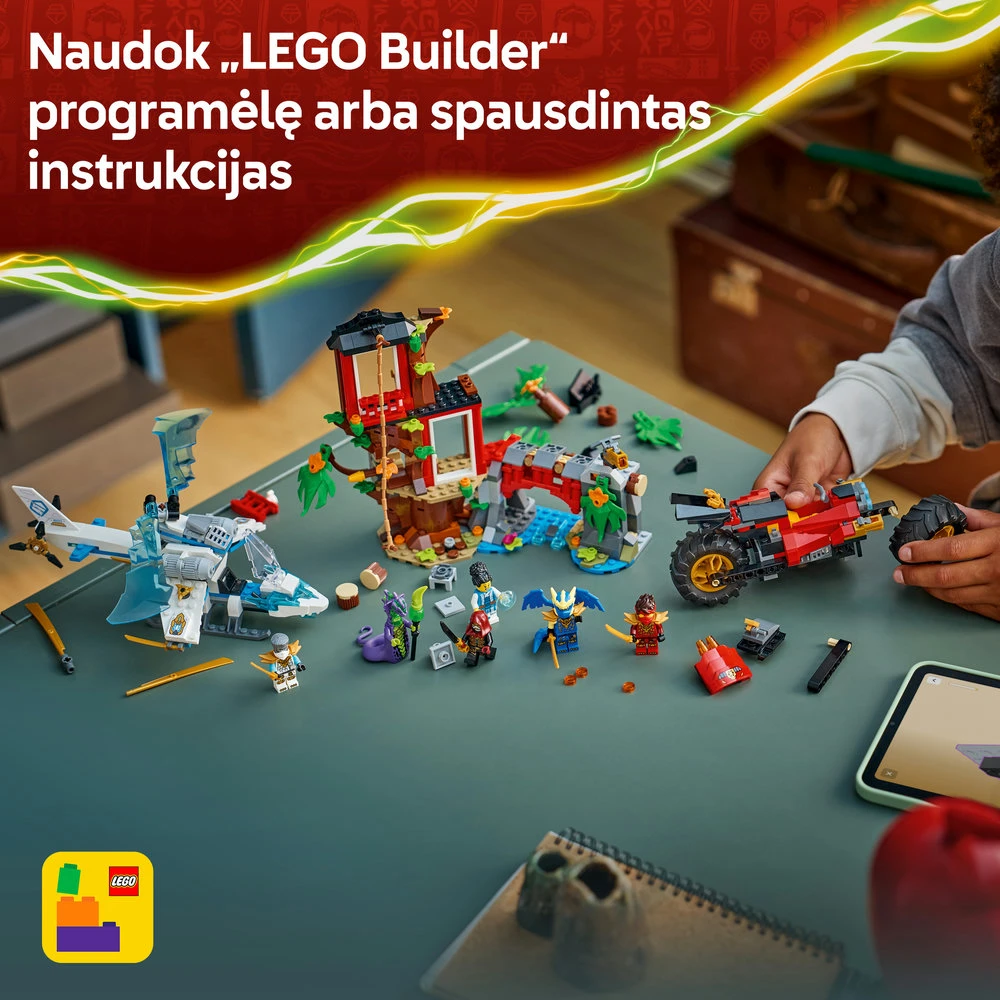 LEGO® NINJAGO® Nindzių transporto priemonės ir namelio medyje gynyba 71857