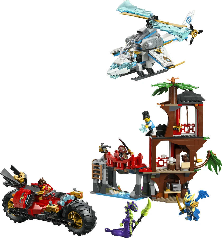 LEGO® NINJAGO® Nindzių transporto priemonės ir namelio medyje gynyba 71857