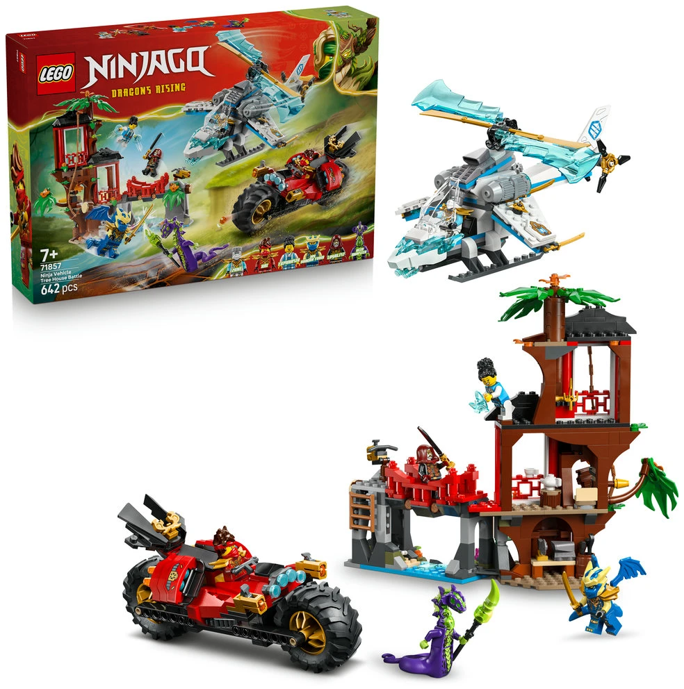 LEGO® NINJAGO® Nindzių transporto priemonės ir namelio medyje gynyba 71857