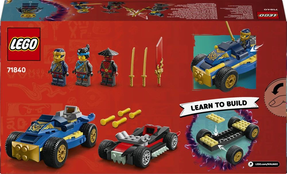 LEGO® NINJAGO® Rogue ir Drikso lenktyninių automobilių kova 71840