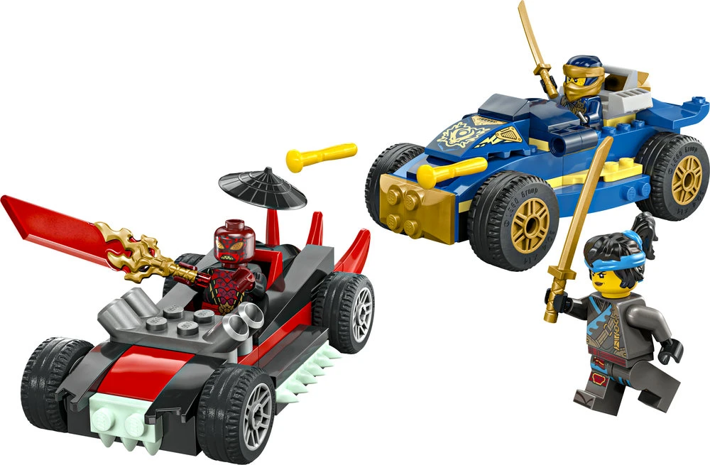 LEGO® NINJAGO® Rogue ir Drikso lenktyninių automobilių kova 71840