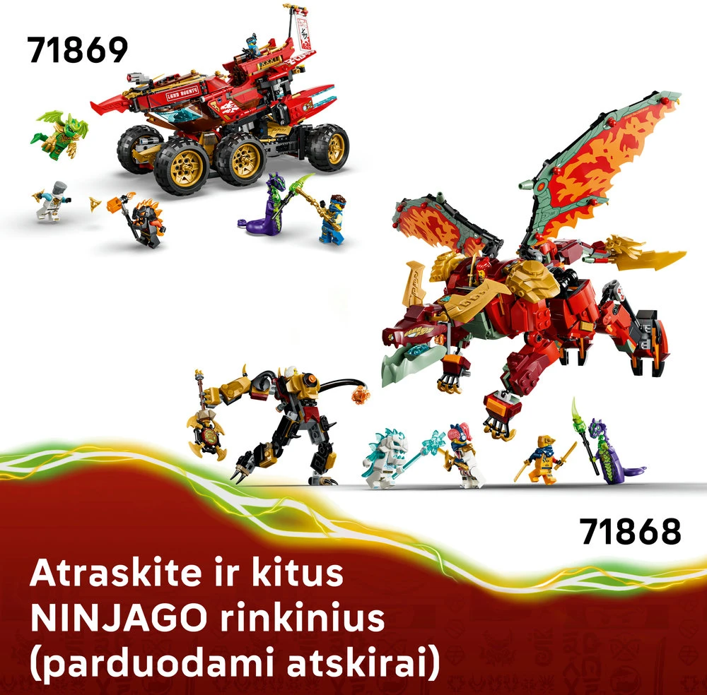 LEGO® NINJAGO® Wyldfyre transformuojamas drakonas-robotas 71868