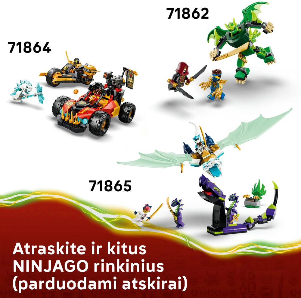 LEGO® NINJAGO® Zilvar ir drakonas-pabaisa Grimtak 71863