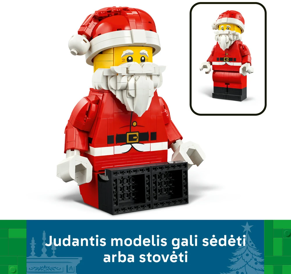 LEGO® padidinta Kalėdų Senelio minifigūrėlė, kalėdinis žaislas ir dekoracija 40820