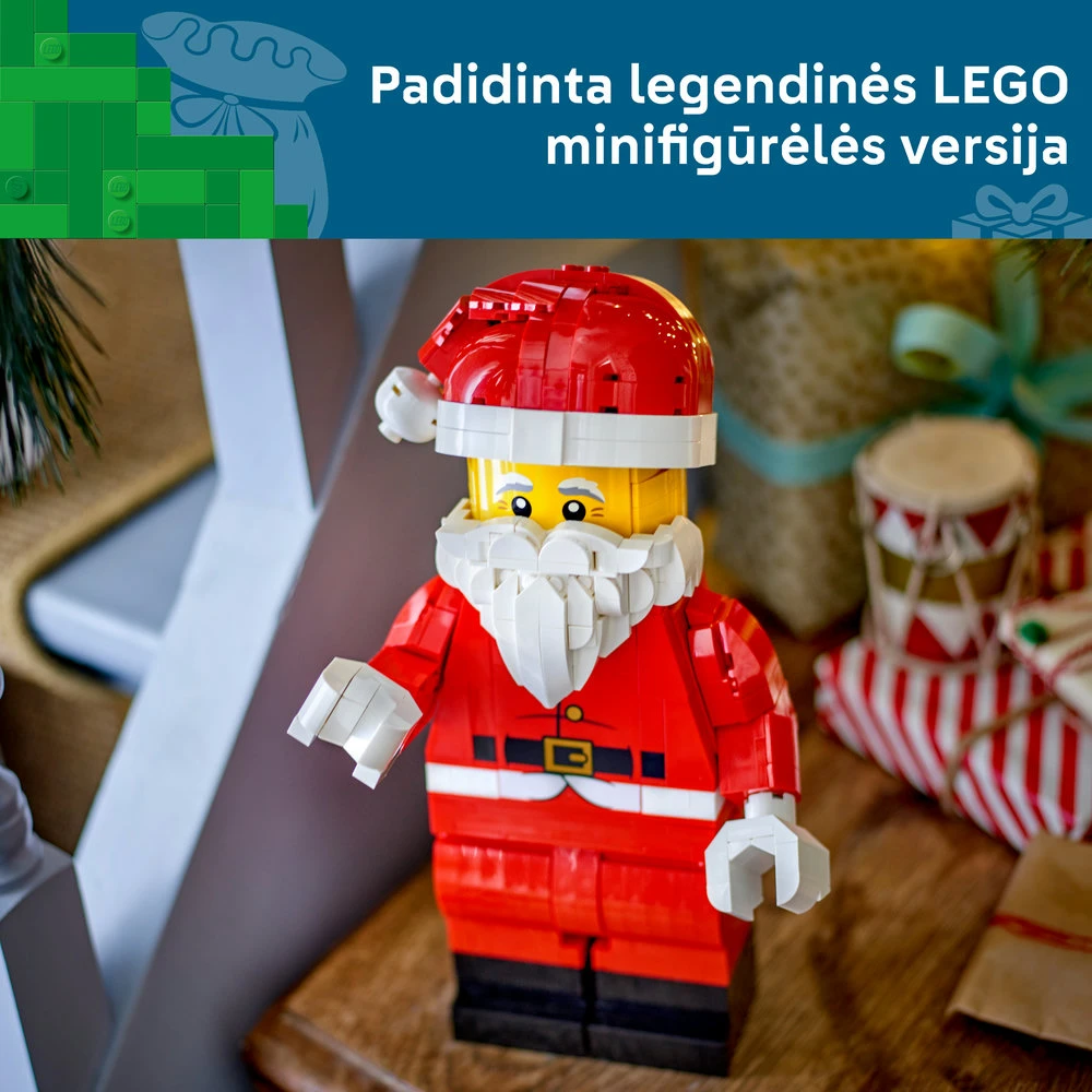 LEGO® padidinta Kalėdų Senelio minifigūrėlė, kalėdinis žaislas ir dekoracija 40820