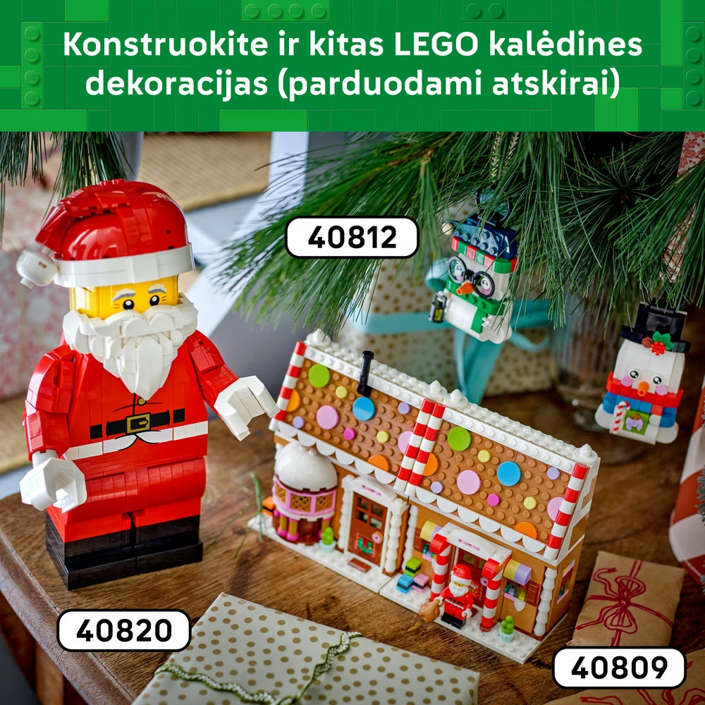 LEGO® padidinta Kalėdų Senelio minifigūrėlė, kalėdinis žaislas ir dekoracija 40820
