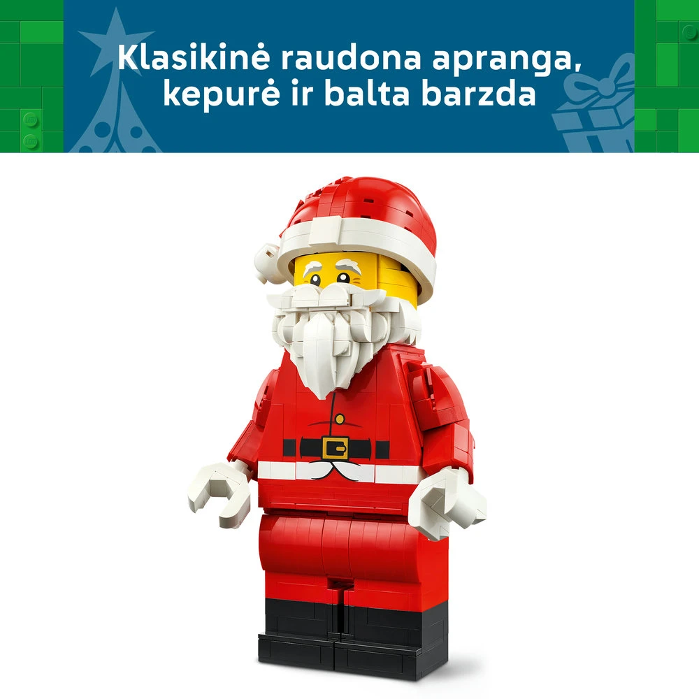 LEGO® padidinta Kalėdų Senelio minifigūrėlė, kalėdinis žaislas ir dekoracija 40820