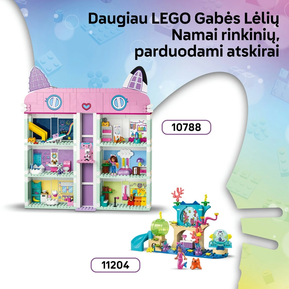LEGO® Gabės lėlių namai Saldėsių kalnas ir katytės sodas 11205