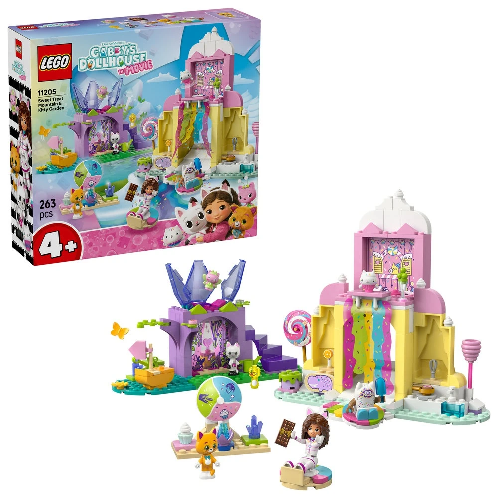 LEGO® Gabės lėlių namai Saldėsių kalnas ir katytės sodas 11205