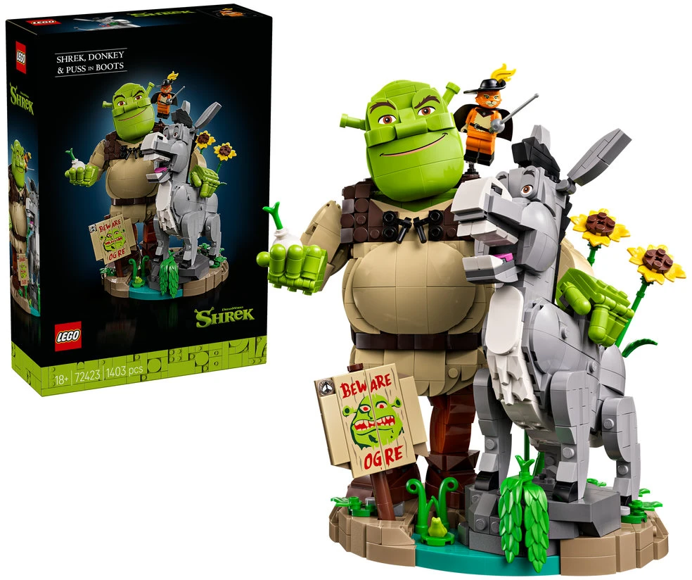 LEGO® Shrek: Šrekas, Asilas ir Batuotas Katinas Pūkis 72423