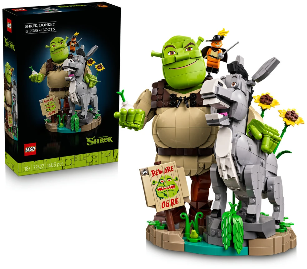 LEGO® Shrek: Šrekas, Asilas ir Batuotas Katinas Pūkis 72423