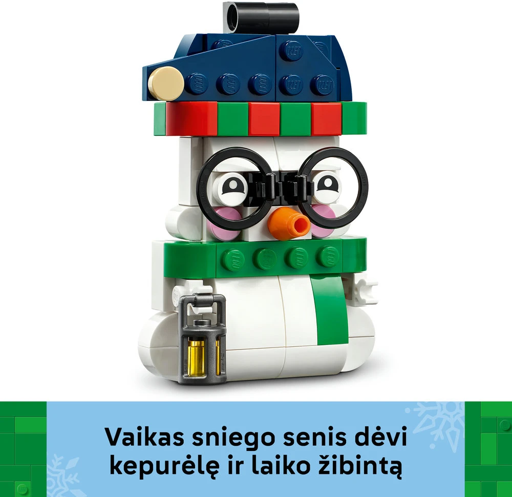 LEGO® sniego senio žaisliukai, kalėdinis dekoras, šventiniai žaisliukai 40812