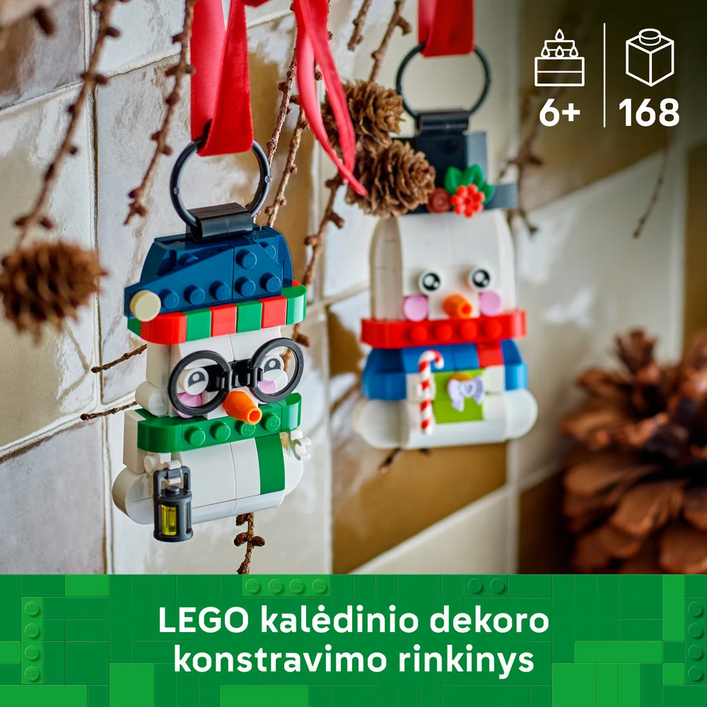 LEGO® sniego senio žaisliukai, kalėdinis dekoras, šventiniai žaisliukai 40812