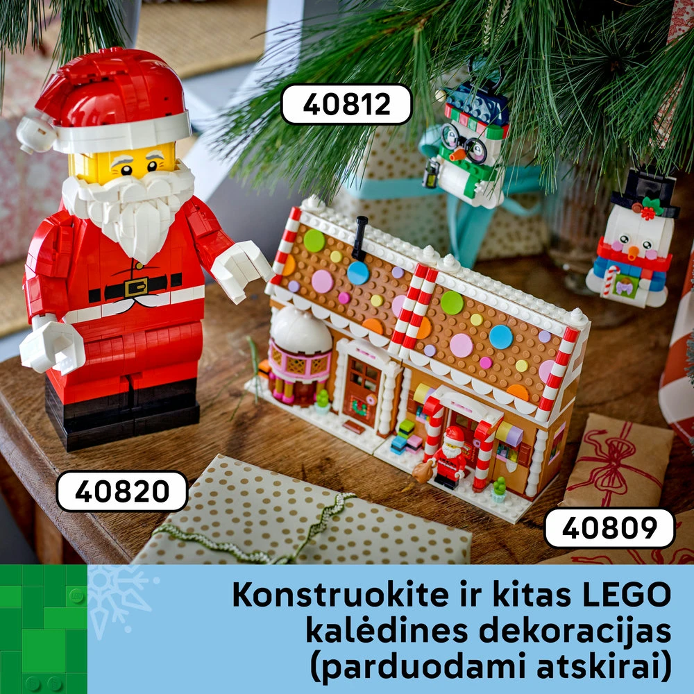LEGO® sniego senio žaisliukai, kalėdinis dekoras, šventiniai žaisliukai 40812