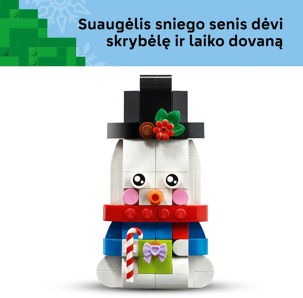 LEGO® sniego senio žaisliukai, kalėdinis dekoras, šventiniai žaisliukai 40812