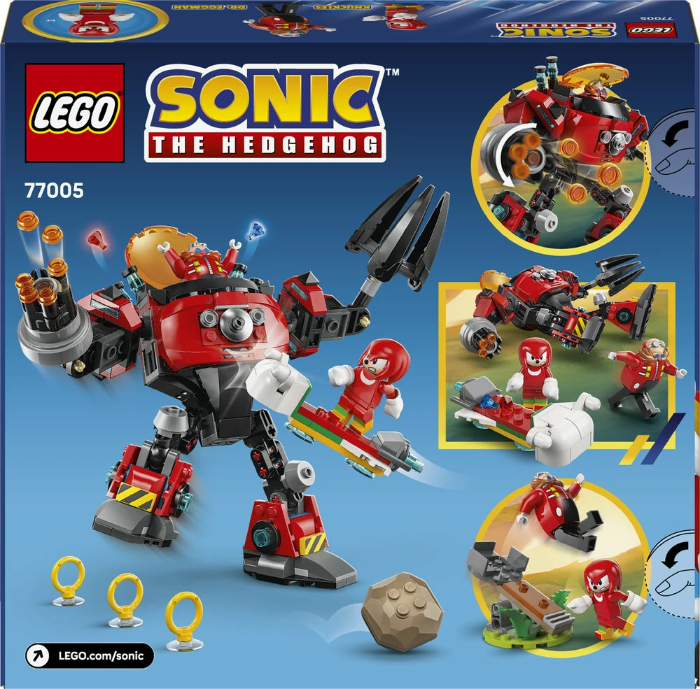 LEGO® Sonic the Hedgehog Knuckles prieš Dr. Eggman robotą Egg Crusher (77005)