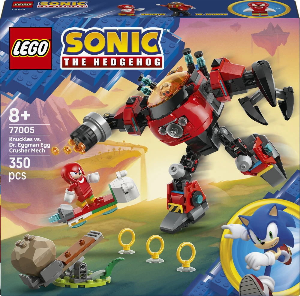 LEGO® Sonic the Hedgehog Knuckles prieš Dr. Eggman robotą Egg Crusher (77005)