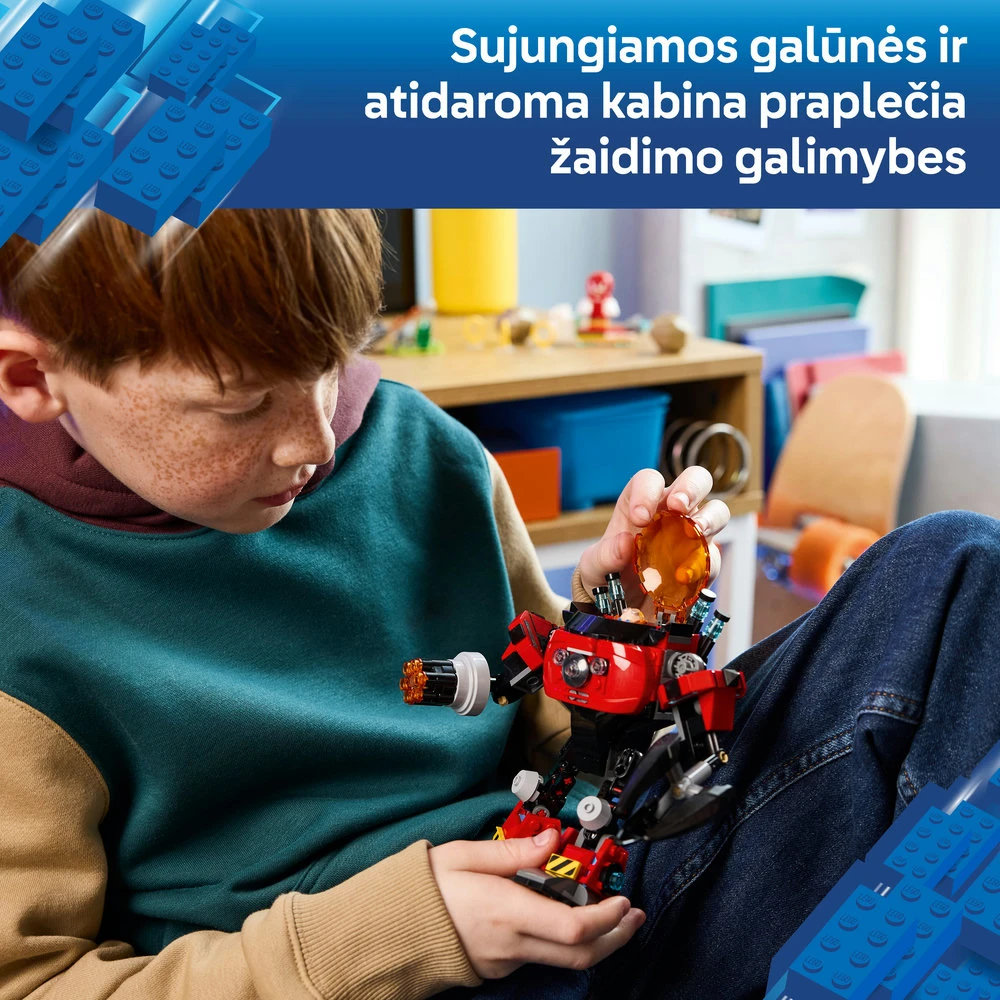 LEGO® Sonic the Hedgehog Knuckles prieš Dr. Eggman robotą Egg Crusher (77005)