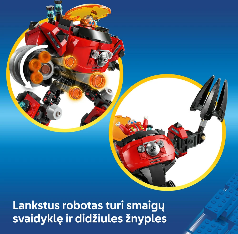 LEGO® Sonic the Hedgehog Knuckles prieš Dr. Eggman robotą Egg Crusher (77005)