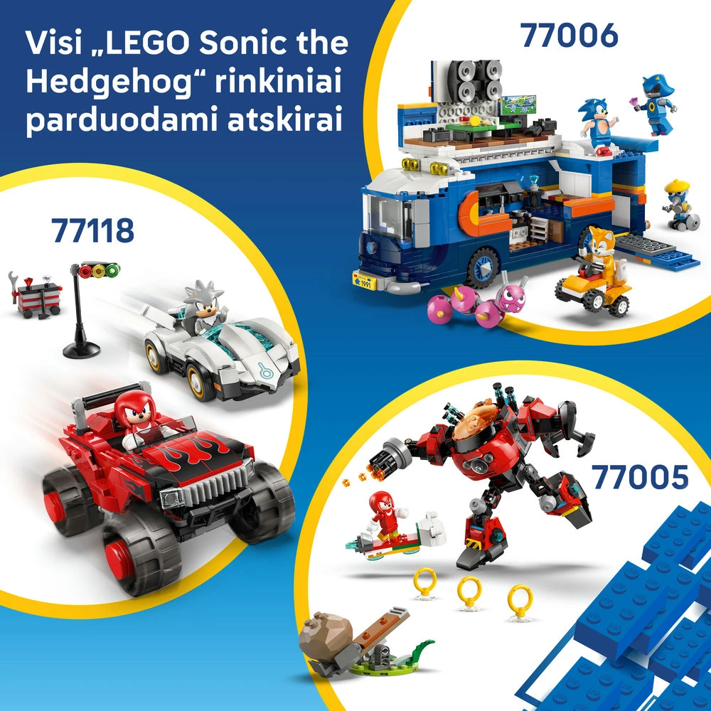 LEGO® Sonic the Hedgehog™ Sonikas: greitaeigis automobilis Žaibas 77117